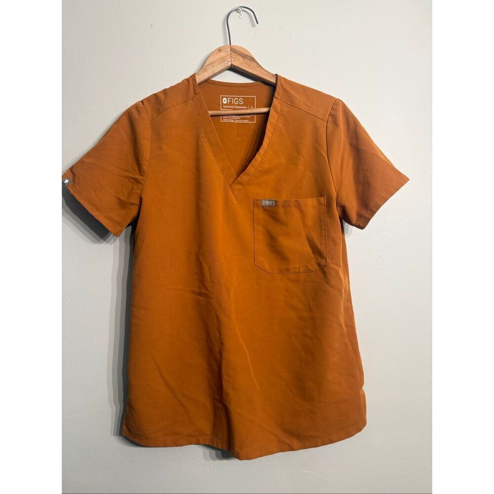 FIGS Catarina one pocket scrub top rust size s